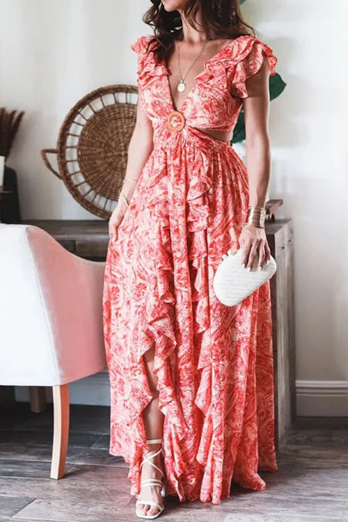 Rowangirl  Summer Fashion Print Long Dress