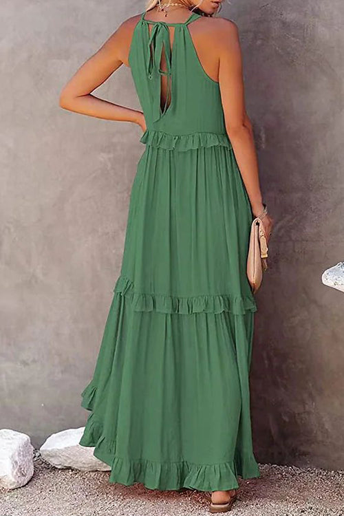 Rwangirl Fashion Solid Color Sleeveless Holiday Dress
