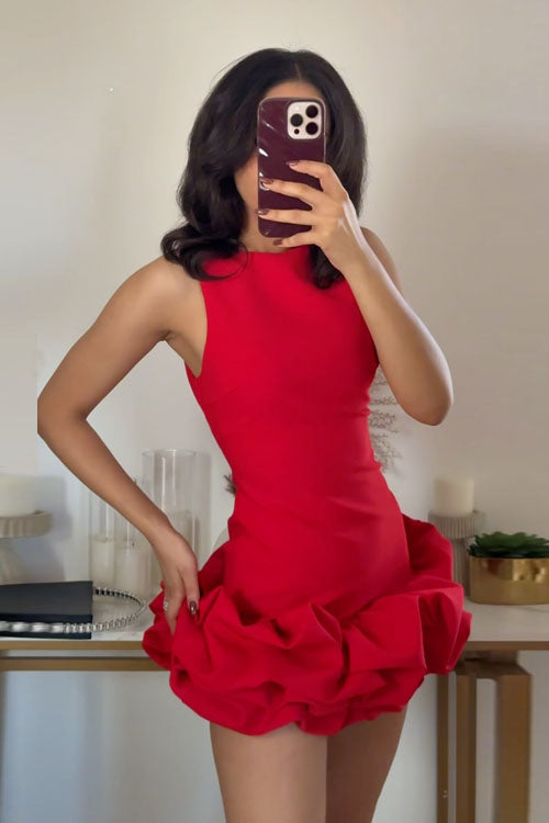 Rowangirl Ruffled Halter Sleeveless Dress
