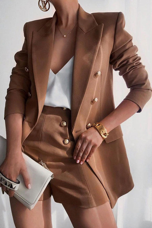 Rowangirl Casual Jacket Shorts Suit And Elegant Two-Piece Set