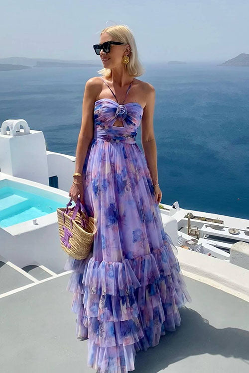 Rowangirl  Holiday Flower Mesh Dress