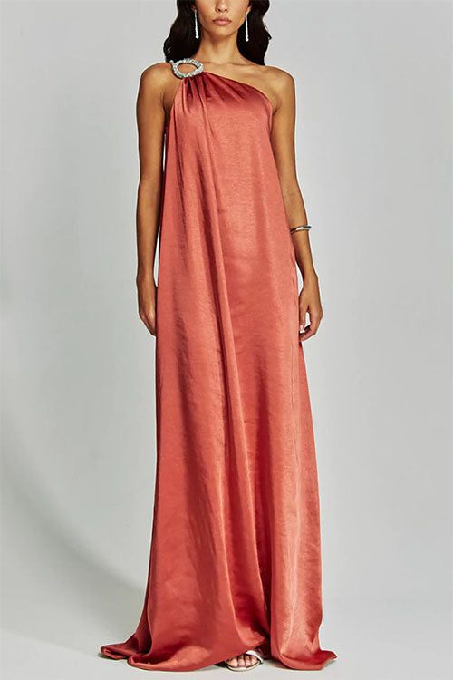 Rowangirl Satin Off-Shoulder Long Dress