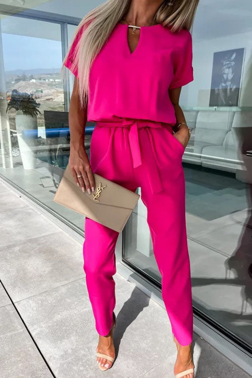 Rowangirl Fashion Solid Color Jumpsuit