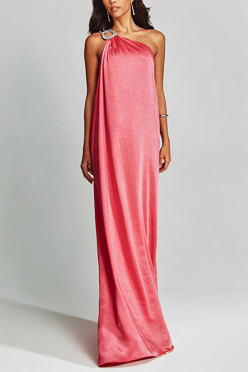 Rowangirl Satin Off-Shoulder Long Dress