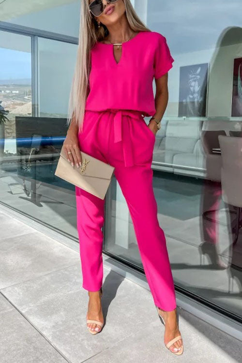 Rowangirl Fashion Solid Color Jumpsuit