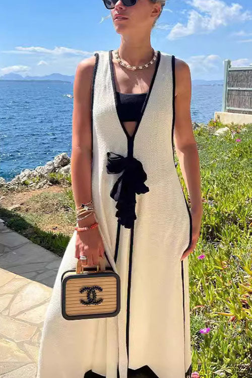 Rowangirl V-Neck Strappy Patchwork Dress