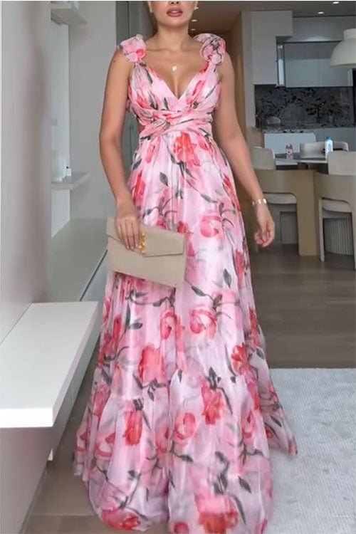 Rowangirl  Ruffled Print Dress