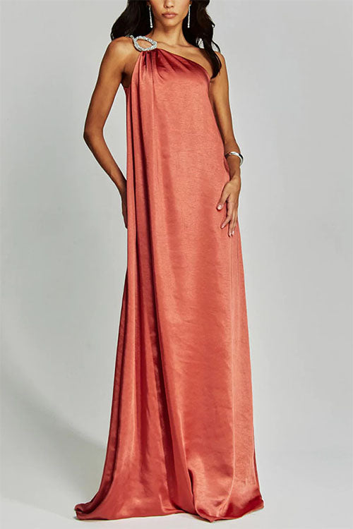 Rowangirl Satin Off-Shoulder Long Dress