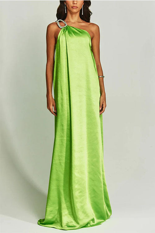 Rowangirl Satin Off-Shoulder Long Dress