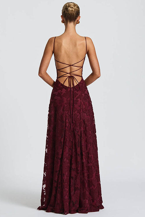 Rowangirl   Backless Evening Dress With Suspenders