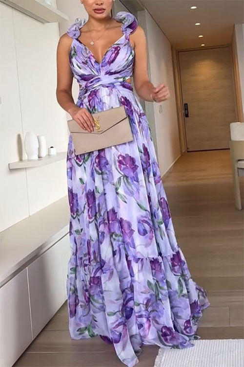 Rowangirl  Ruffled Print Dress