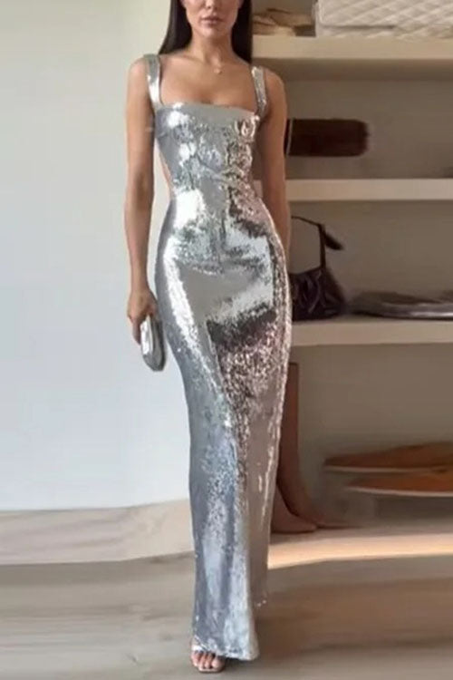 Rowangirl  Square Neck Strapless Backless Dress