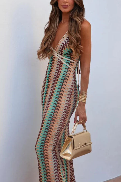 Rowangirl  Crocheted Floral Suspender Long Skirt