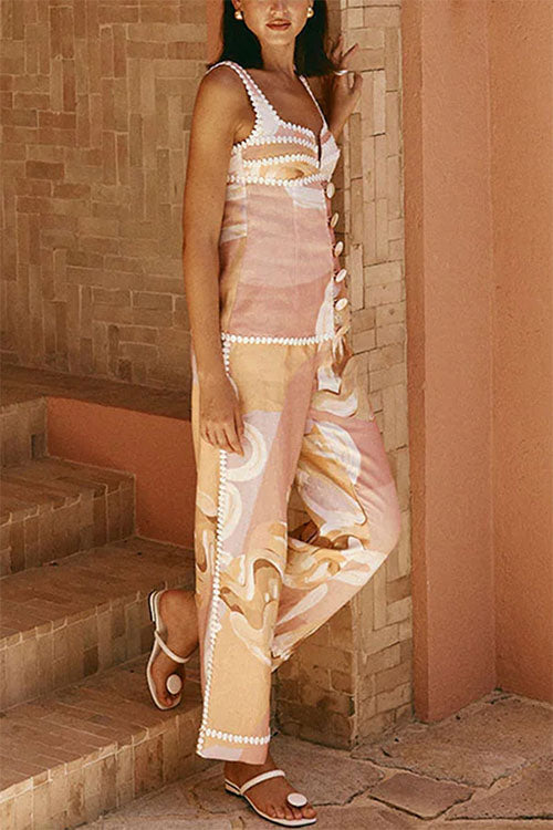 Rowangirl Sleeveless Vest And Trousers Printed Set