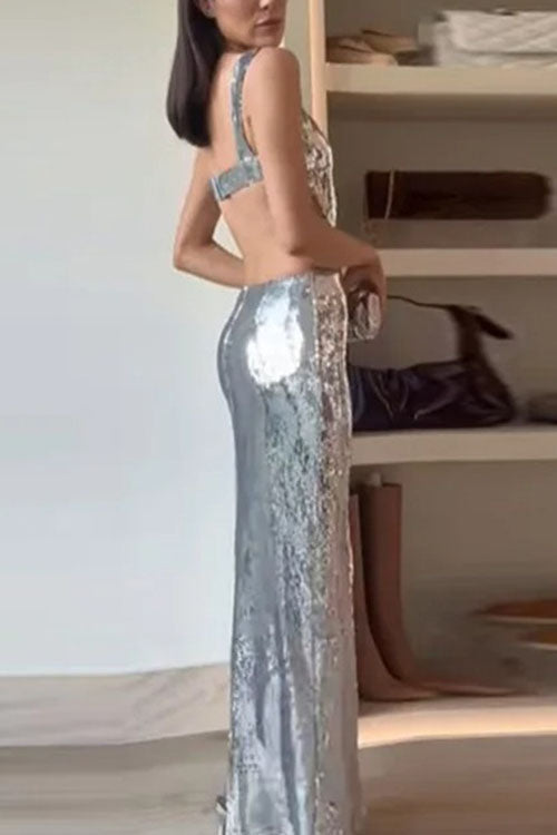 Rowangirl  Square Neck Strapless Backless Dress