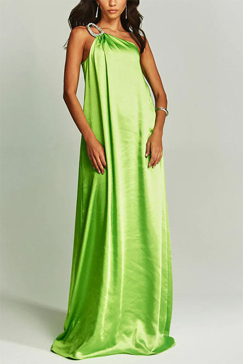 Rowangirl Satin Off-Shoulder Long Dress
