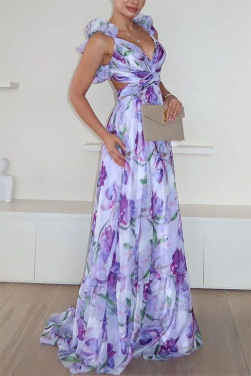 Rowangirl  Ruffled Print Dress