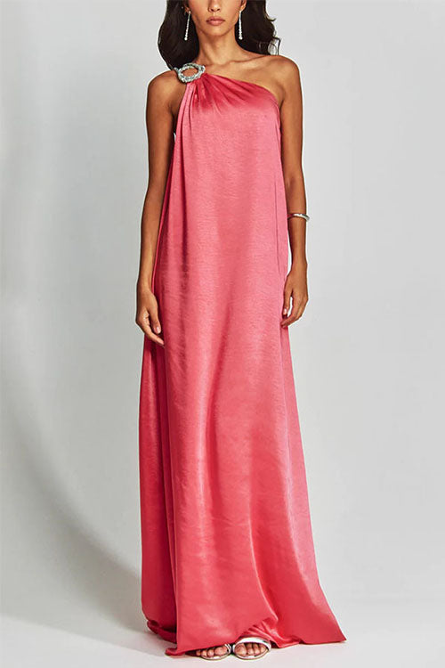 Rowangirl Satin Off-Shoulder Long Dress