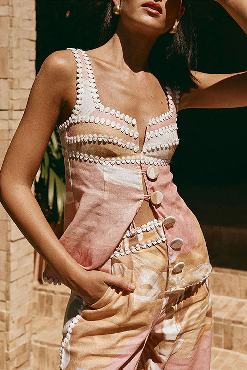 Rowangirl Sleeveless Vest And Trousers Printed Set