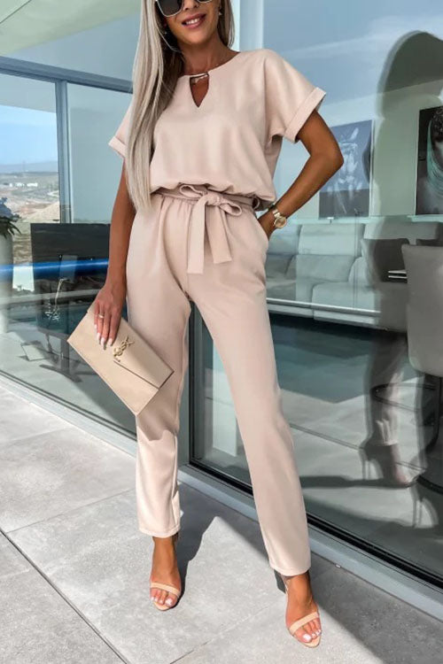 Rowangirl Fashion Solid Color Jumpsuit