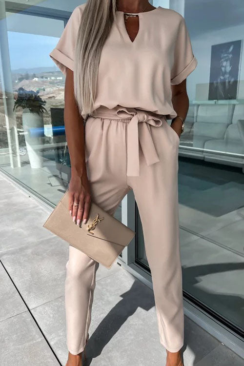 Rowangirl Fashion Solid Color Jumpsuit