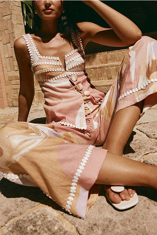 Rowangirl Sleeveless Vest And Trousers Printed Set