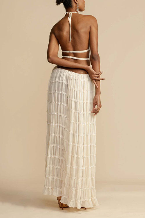 Rowangirl Backless Strappy Halter Top Two-Piece Set