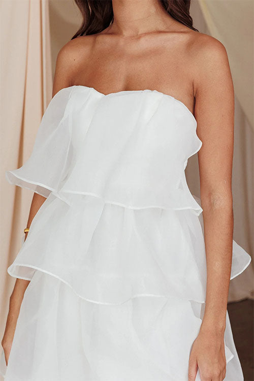Rowangirl  Mesh Strapless Backless Dress