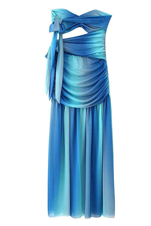 Rowangirl  Strapless Gradient Long Dress