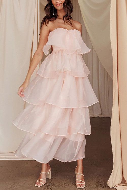 Rowangirl  Mesh Strapless Backless Dress