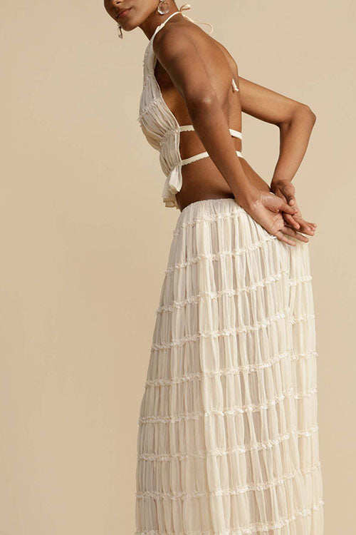 Rowangirl Backless Strappy Halter Top Two-Piece Set