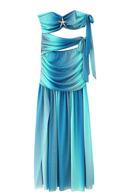 Rowangirl  Strapless Gradient Long Dress