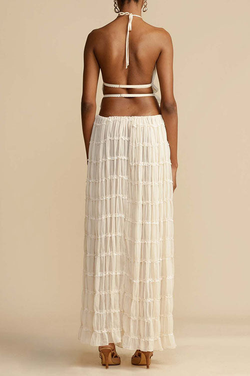 Rowangirl Backless Strappy Halter Top Two-Piece Set