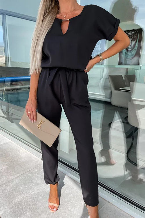 Rowangirl Fashion Solid Color Jumpsuit