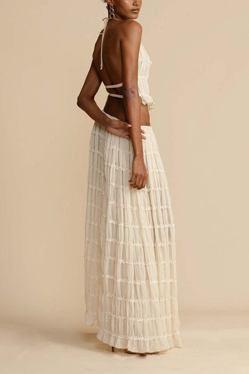Rowangirl Backless Strappy Halter Top Two-Piece Set