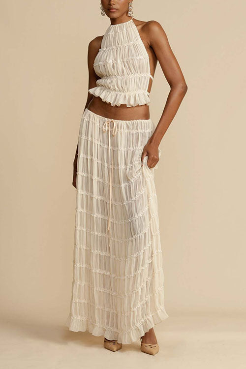 Rowangirl Backless Strappy Halter Top Two-Piece Set