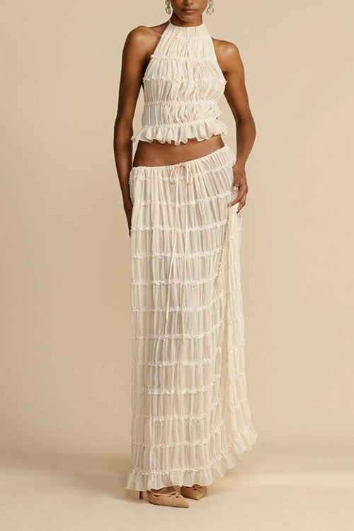 Rowangirl Backless Strappy Halter Top Two-Piece Set