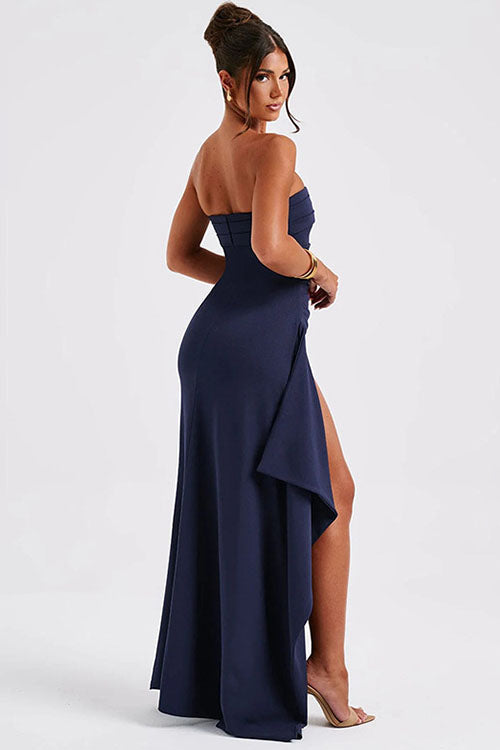 Rowangirl  Strapless Pleated Long Dress