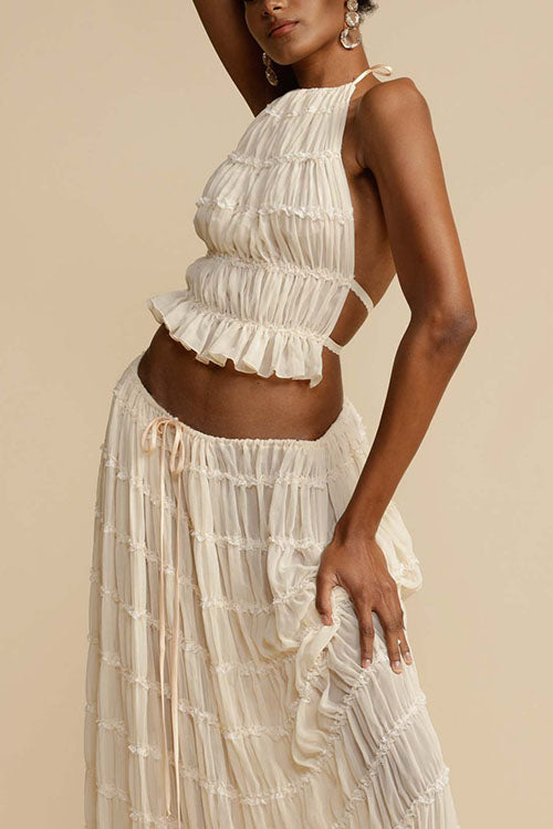 Rowangirl Backless Strappy Halter Top Two-Piece Set