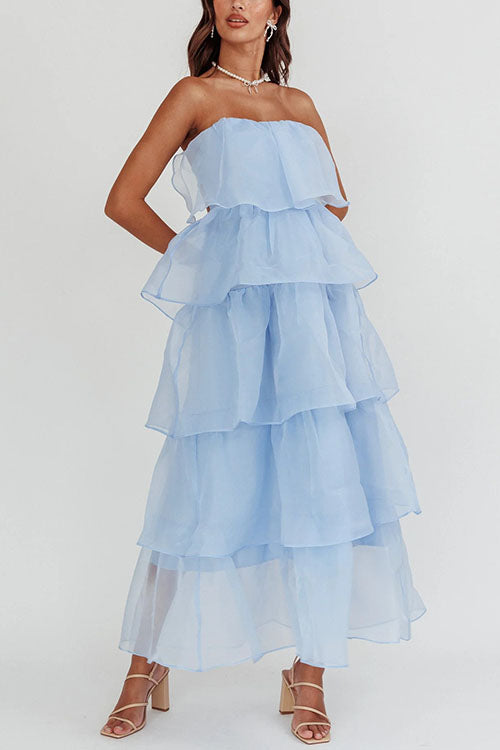Rowangirl  Mesh Strapless Backless Dress
