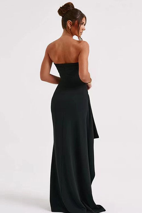 Rowangirl  Strapless Pleated Long Dress