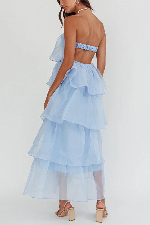 Rowangirl  Mesh Strapless Backless Dress