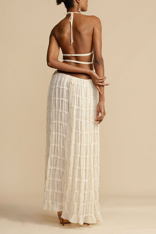 Rowangirl Backless Strappy Halter Top Two-Piece Set