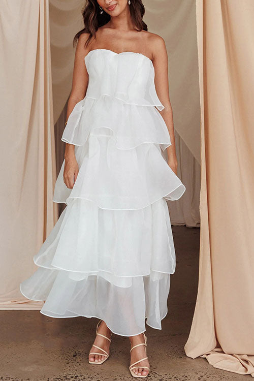 Rowangirl  Mesh Strapless Backless Dress