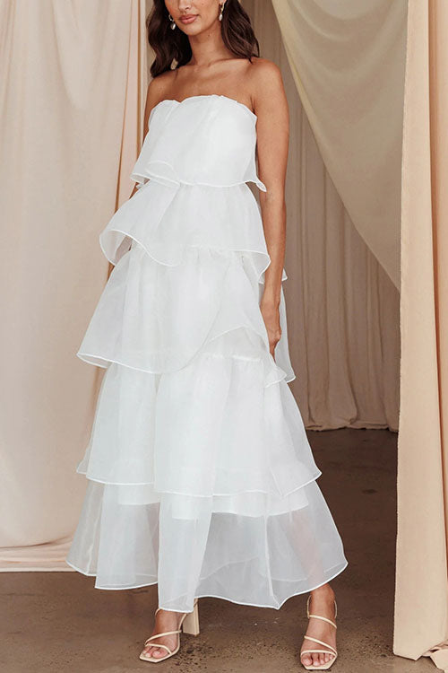Rowangirl  Mesh Strapless Backless Dress