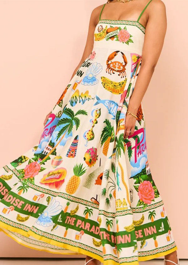 Rowangirl  Sling Resort Print Dress