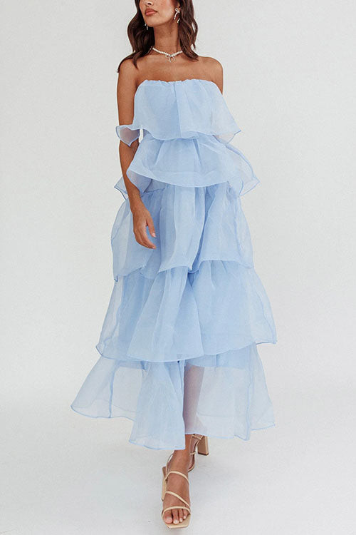 Rowangirl  Mesh Strapless Backless Dress