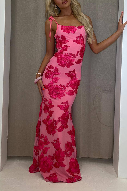 Rowangirl  Fashionable Embroidered Suspender Dress