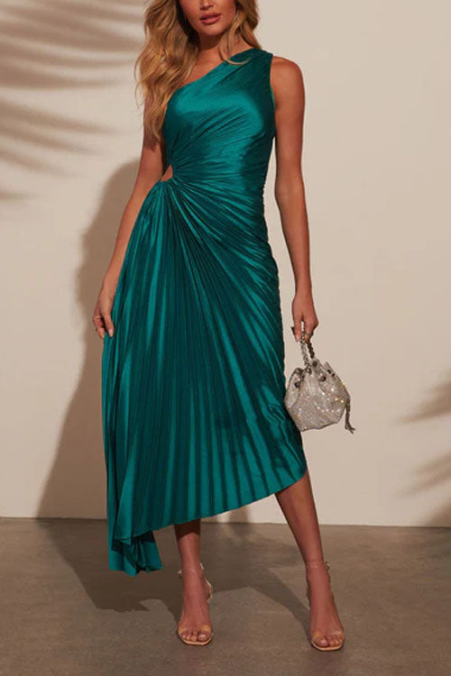 Rowangirl  Off-Shoulder Pleated Dress