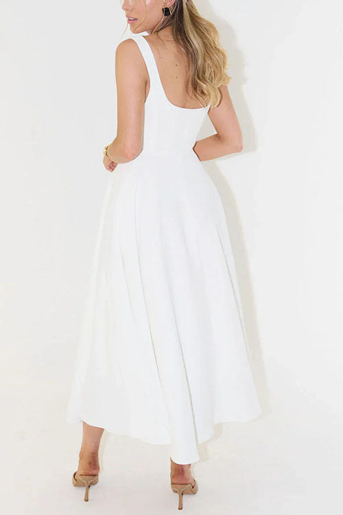 Rowangirl  Solid Strap Midi Dress